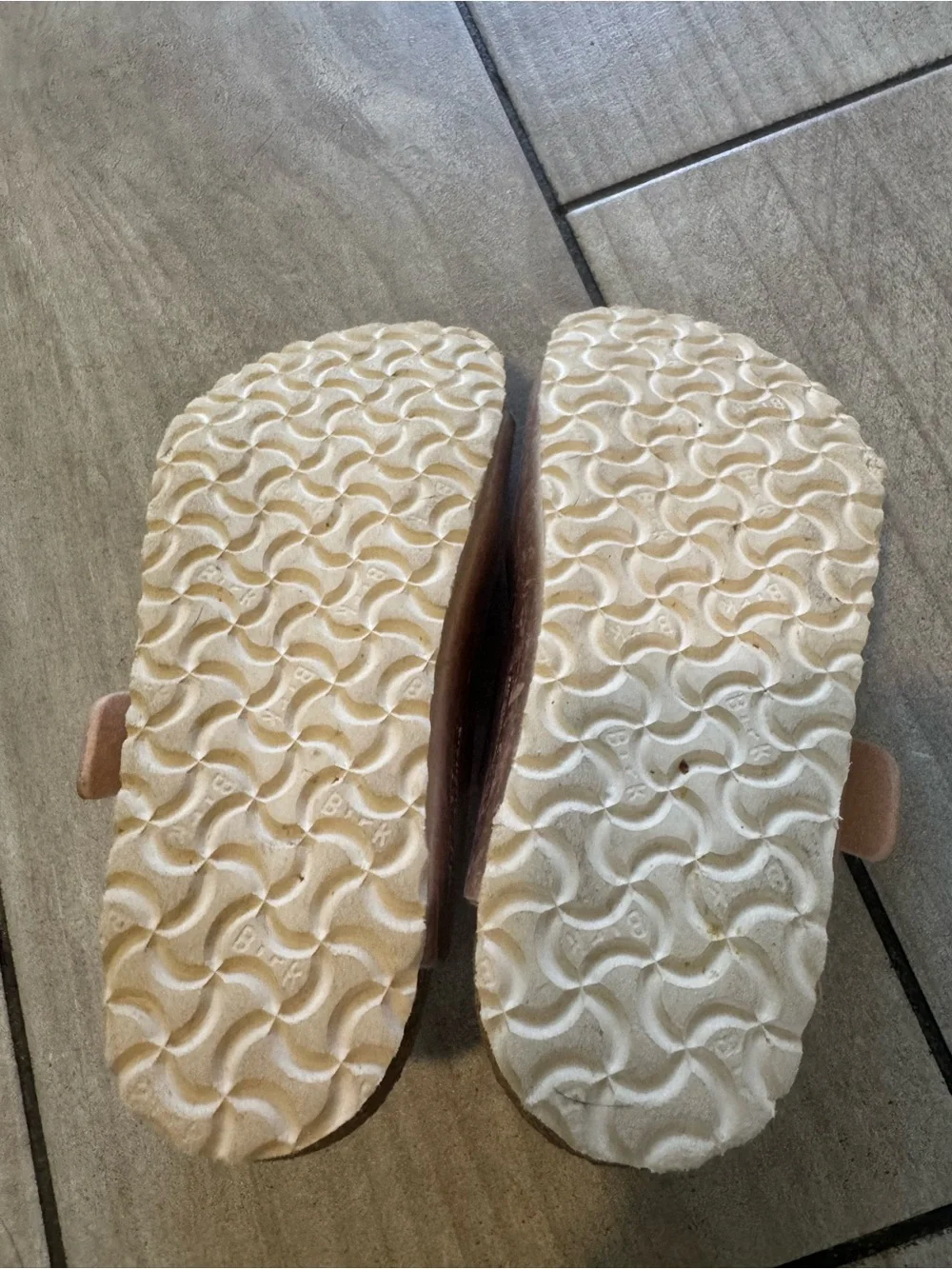 Birkenstock Arizona Metallic Copper Leather Slides Sandals Girl’s Sz 28EU/10 US